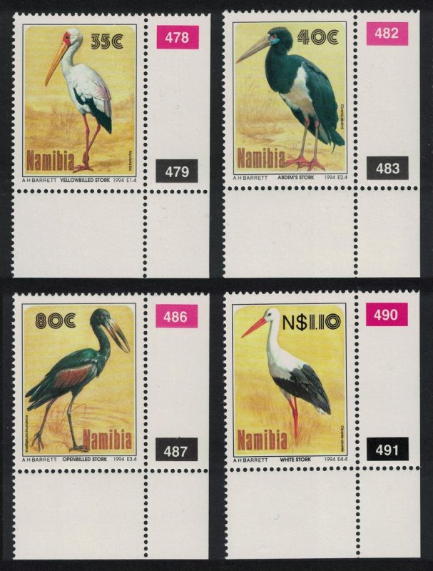 Namibia Storks 4v Bottom Right Corners SG#649-652 MI#776-779