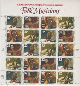 Scott 3212 - 3215 - Folk Musicians Sheet Of 20.  MNH. OG.   #02 3212sh20