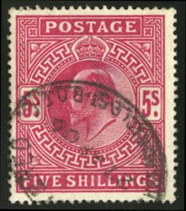 British Commonwealth - Great Britain #140 (SG 263) Cat£220, 1902-11 5sh carm...