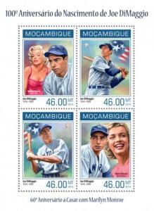 Joe DiMaggio Marilyn Monroe Baseball Cinema Sports Mozambique MNH stamp set