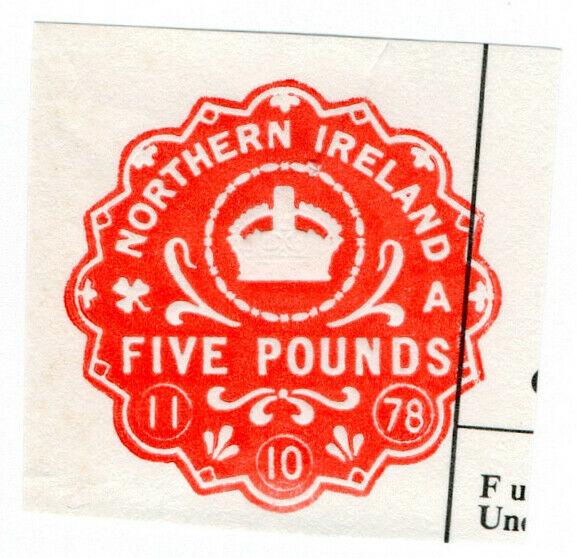 (I.B) Elizabeth II Revenue : Impressed Duty £5 (Northern Ireland)