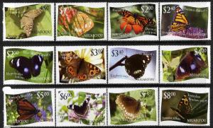 Tonga - Niuafo'ou 2012 Butterflies #1 perf set of 12 valu...