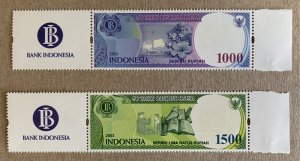 Indonesia 2003 Banknotes Currency, MNH.  Scott 2035-2036, CV $1.50