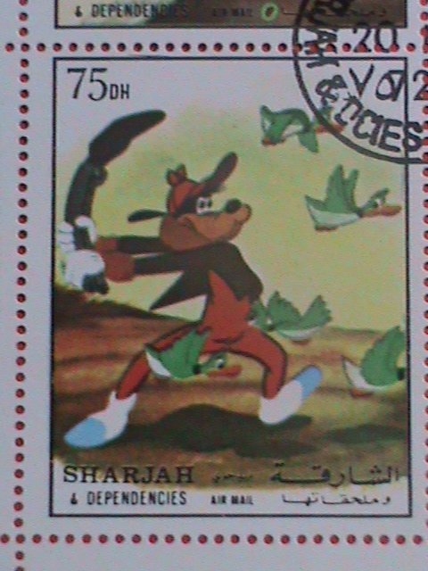 SHARJAH AIRMAIL STAMP: DISNEY CARTOON- GOFFERY DOG-CTO MNH SHEET -VERY RARE