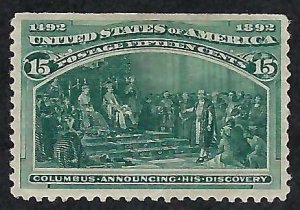 US Scott #238 Mint Hinged OG VF with thin