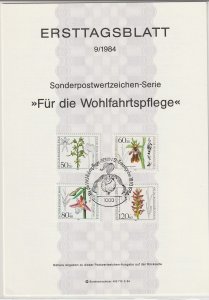 1984 Germany (Berlin) - FD Card (ETB) Sc 9NB216-9NB219 - Orchids