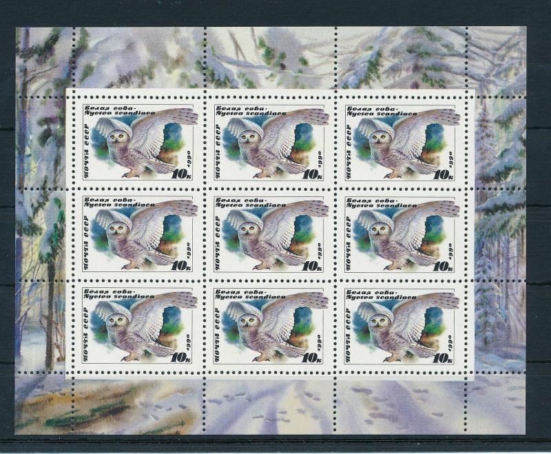 [16465] Russia USSR 1990 Birds Owl Miniature Sheet MS MNH Mi. 6063 KLB