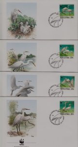 Singapore 670-73 FDC WWF-93/Birds