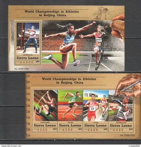 2015 Sierra Leone Sport Championships Athletics Beijing Kb+Bl ** Stamps St564