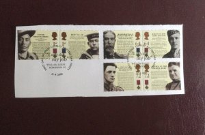 GB 2006. Victoria Cross. Set of 6 used stamps. Ex Fdc on paper.