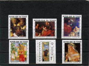 CHAD 1969 PAINTINGS SET OF 6 STAMPS MNH