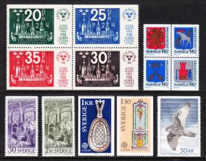 SWEDEN — SCOTT 273//1370 — 1938-81 MINT SINGLES/SETS — MOSTLY MNH — SCV $71.95