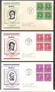 Doyle's_Stamps: Complete Akins Famous Americans Linnprint Cache FDC Set