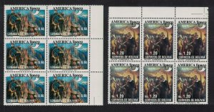 Bolivia America Voyages of Discovery Paintings UPAEP Blocks of 6 1991 MNH