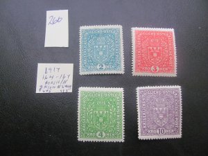 AUSTRIA 1917 MNH/H  SC 164-167 ( 3 HI#s MNH) SET VF $475 (266)