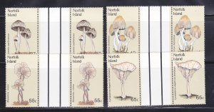 Norfolk Island 306-309 Gitter Pairs Set MNH Mushrooms (C)