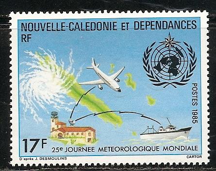 New Caledonia 523 1985 Meteorogical Day single MNH