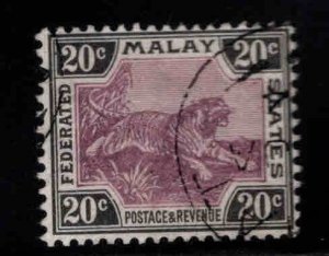 Federated Malay States Scott 24 Used wmk 2 Tiger stamp 1901