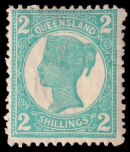 Queensland Scott 122 (1897) Mint LH G-F, CV $37.50 M