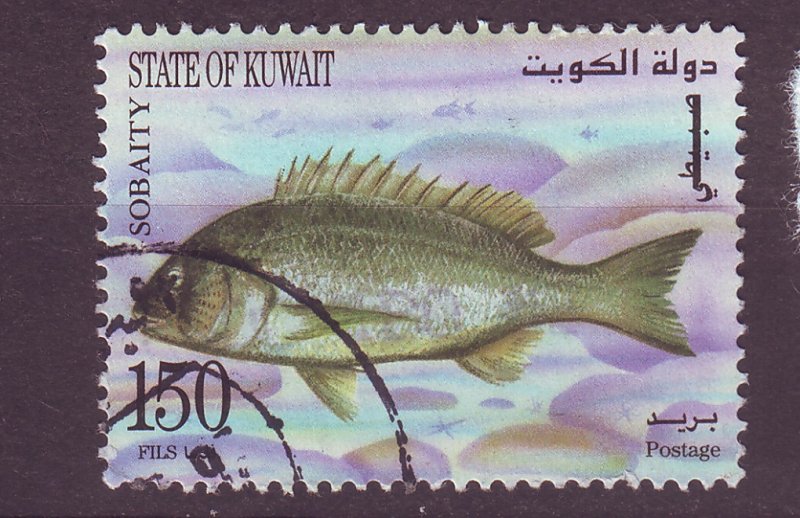 J25427 JLstamps 1997 kuwait part of set used #1365 fish