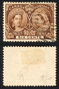 Canada SG129 6c Brown 1897 Jubilee Fresh Colour used Cat 140 Pounds