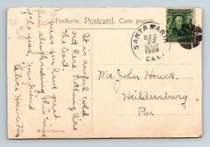 1908 Santa Marta California DPO Crisp Cancel Card - L28479