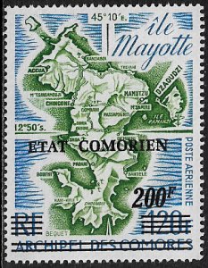 Comoro Is #C90 MNH Stamp - Map of Mayotte Overprint