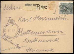 Austria Post-WWII Dec 1945 Registered Censored Cover G67142