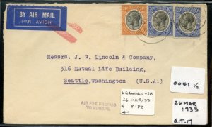 ?Jusqua airmail Mandated terr of TANGANYIKA to USA 1933 qt.17  scarce cover