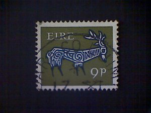 Ireland (Éire), Scott 259, used(o), 1968, stag, 9p, olive green and dark blue