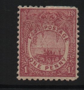 Fiji 1896 SG101 1d rosy mauve 11x12 perf - mounted mint