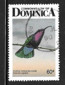 Dominica 998: 60c Purple-throated Carib (Eulampis jugularis), used, F-VF