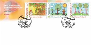 Poland 2019 FDC Stamps Souvenir Sheet Children Drawings The World through Eyes