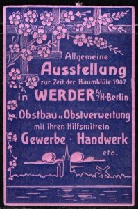 1907 Germany Poster Stamp General Exhibition At The Time Of The Tree Blossom