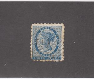 PRINCE EDWARD ISLAND # 2 3d BLUE LIGHT USED(Tiny Tear) CAT VALUE $600