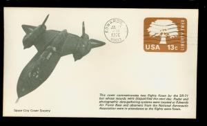 Space Cover, SR-71, Commemorates two Flights, Fastest Plane