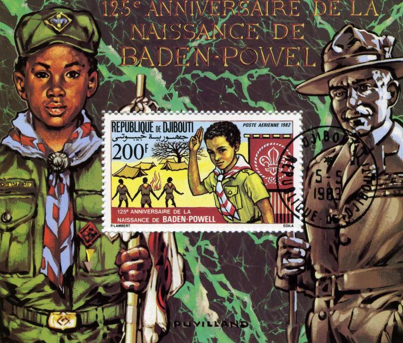 Djibouti 1982 Baden Powell Anniversary Souvenir Sheet Canceled