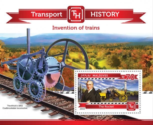 MALDIVES 2015 SHEET TRAINS TRANSPORT HISTORY mld15203b
