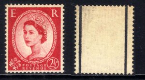 GB 1958 - 61 QE2 2 1/2d Carmine Wilding Graphite Umm SG 591 ( G578 )