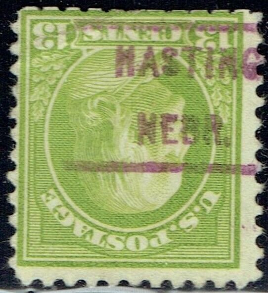 1919 13c FRANKLIN apple green (513-461) with PRECANCEL from HASTINGS, NE. NICE.