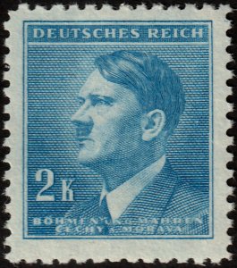 ✔️ GERMANY BOHEMIA MORAVIA 1942 WWII NAZI ERA HITLER SC 72 ** MNH OG [1BM99]