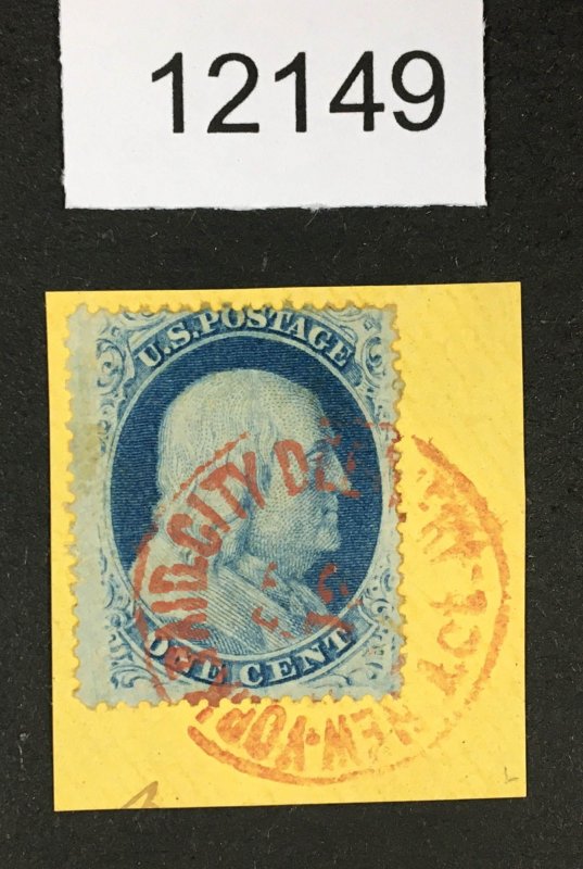MOMEN: US STAMPS # 24 RED CITY DISPATCH USED LOT #12149