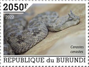 BURUNDI - 2022 - Snakes - Perf Single Stamp - Mint Never Hinged