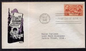 US 964 Oregon Territory Ioor Typed FDC