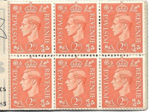 Doyle's_Stamps: 1944 WWII King George VI Booklet -- Missing One (1) Stamp