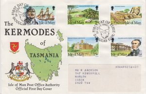 Isle of Man 1980 FDC Sc 177-181 The Kermodes of Tasmania - addressed