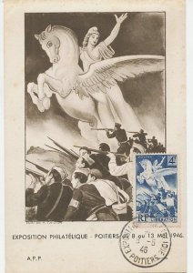 Maximum card France 1946 Pegasus - Horse - Liberation WWII