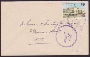 FIJI 1983 cover Lautoka to Suva with large T in circle tax mark.............6958