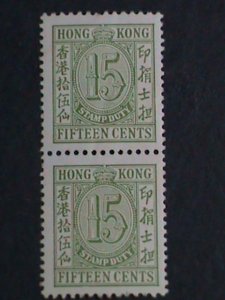 ​HONG KONG-1938- HK  RARE DUTY- STAMPS  SCOTT NOT LISTED -15 CENTS MNH PAIR