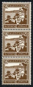 Palestine SG109 1932 250m Brown U/M Strip of three